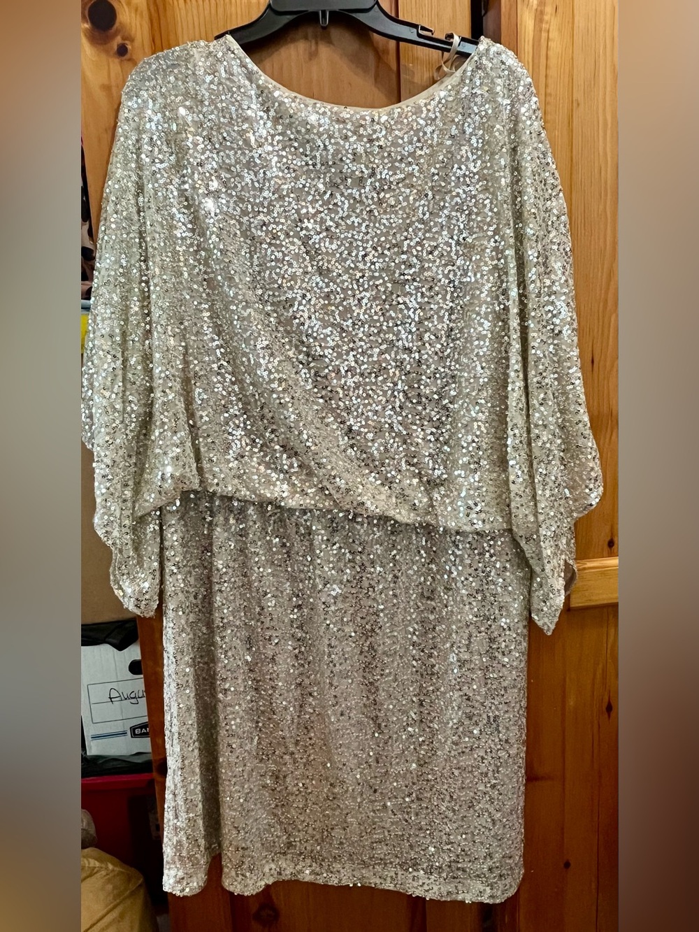 Jessica Howard Sequin Blouson Midi Dress